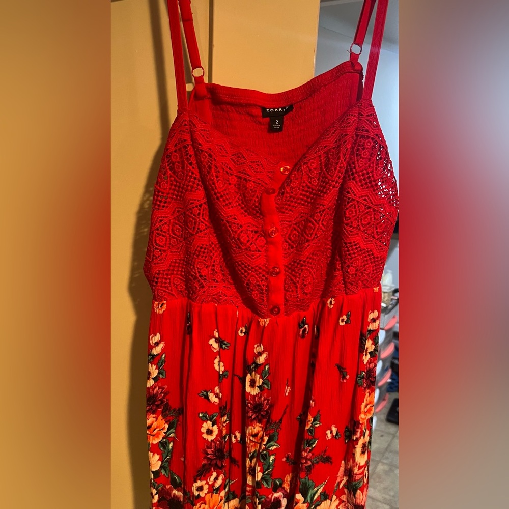 Torrid size 2 top. Floral and red. Brand new never worn.